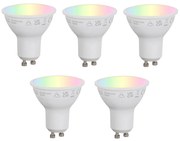 Комплект от 5 интелигентни GU10 50mm димируеми LED крушки Opal RGBW 4.7W 400 lm 2700-6500K Zigbee