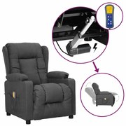 3093434 vidaXL Изправящ масажен стол, тъмносив, текстил