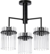 Висящ полилей 3xE27/60W/230V черен/прозрачен