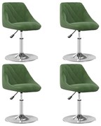 3088761 vidaXL Въртящи се трапезни столове, 4 бр, тъмнозелени, кадифе
