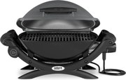 Електрическо барбекю Weber Q1400 WB 52020079, 2200 W, 43x32 cm, Капак и корпус от лят алуминий, Подвижна тава за мазнини, Тъмносив