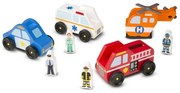 Melissa &amp; Doug - Комплект дървени превозни средства - Спешна помощ