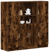 3324155 vidaXL Комплект кухненски шкафове 3 части опушен дъб инженерно дърво