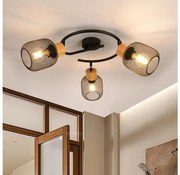 Brilagi - Точково осветително тяло BASKLITE 3xE27/15W/230V каучуково дърво/черно