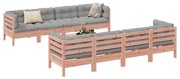 3299363 vidaXL Градински комплект с възглавници, 9 части, дугласка ела масив