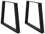 4012576 vidaXL Крака за трапезна маса, V-образни, 2 бр., черни, 90 x (72-73,3) см, стомана
