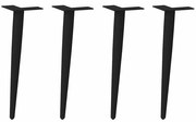 4012512 vidaXL Крака за масичка за кафе, конична форма, 4 бр., черни, 42-43 см, стомана