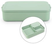 Кутия за храна Brabantia Make&Take 1006291, 2 л, С разделители, Плътно затваряне, Без BPA, Зелен