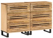 3217078 vidaXL Бюфети, 2 бр, 60x34x75 см, грубо мангово дърво масив