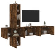 3216461 vidaXL ТВ стенни модули, 5 части, опушен дъб, инженерно дърво