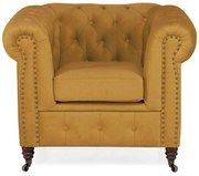 Фотьойл Chesterfield в цвят горчица, 94х86х80 см