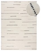 Кремав ръчно изработен вълнен килим 160x230 cm Dottie Linear – Flair Rugs