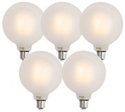 Комплект от 5 Интелигентни димируеми LED крушки E27 G125 матирани 7W 806lm 2700-6500K