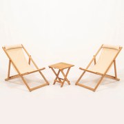 Градински комплект маса и столове (3 части) MYN03, цвят Кремав