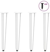 4012445 vidaXL крака тип „фиби“ за конзолни маси, 4 бр., бели, 72 см, масивна стомана