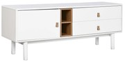 ТВ шкаф Home ESPRIT Бял Естествен полипропилен Дървен MDF 140 x 40 x 55 cm