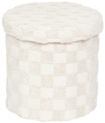 Пуф със съхранение atmosphera Pasti, Сгъваем, Бял, Ø38 см