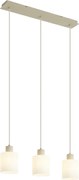 Скандинавска висяща лампа бежова с бяло стъкло 3 светлини - Wisp