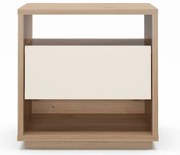 Кремаво/естествено нощно шкафче от декор от дъб Dennis – Marckeric