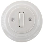 Bohemia-Design - Порцеланов ретро единичен ключ с рамка за звънец, бял