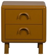 Метално нощно шкафче в цвят жълта охра Rune – WOOOD