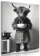 Картина на платно – Крава в кухненска престилка