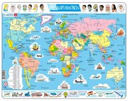 Larsen - Пъзел: Образователен – "Карта на Света" – 107 части, голям