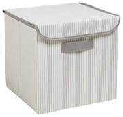 Сива текстилна кутия за съхранение с капак 30x30x30 cm – Mioli Decor
