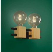 Eglo 390192 - Аплик LEVANTARA 2xE27/40W/230V черен/кафяв