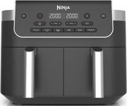 Двоен фритюрник с горещ въздух Ninja Foodi Dual Zone DZ801EU, 2470W, Независими зони за готвене, 7.6 л, 6 програми, 40-240C, Max Crisp, Sync, Сив/Инокс