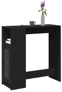 854365 vidaXL Бар маса с рафтове, черна, 101x40x103,5 см, инженерно дърво