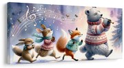 Картина на платно – Зимен парад на животните с мелодия