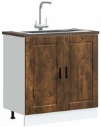 853932 vidaXL Шкаф за мивка, Porto, опушен дъб, 80x46x81,5см, инженерно дърво