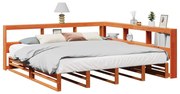 3324489 vidaXL Легло с етажерка за книги, без матрак, 200x200 см, бор масив