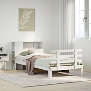 3322736 vidaXL Легло с етажерка за книги, без матрак, 100x200 см, бор масив