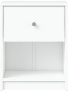 Бяло нощно шкафче с рафтове May - Tvilum