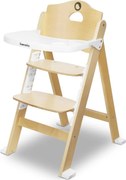 Lionelo - Детско столче за хранене 3 в 1 FLORIS Бял/натурален