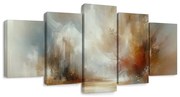 картини от 5 части – Топли цветове в абстракция