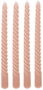 Свещи без аромат atmosphera Hugo, 25 cm, 4 бр - Розов