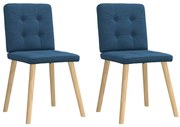 4101076 vidaXL Трапезни столове, 2 бр, сини, текстил