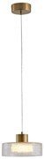 LED Пендел LED/8W/230V 3000K златист/прозрачен Ø 20 см