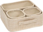 Комплект от 4 коша за съхранение 5five, Полиестер, Бежови