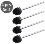 Четки за тоалетна в комплект 4 бр. с резервна четка от неръждаема стомана в блестящо сребрист цвят Ø8cm – Wenko