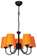 Полилей ТУИСТ, черен, абажури Шинц Оранж, 5xE27
