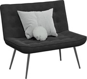 4012342 vidaXL Пейка, черна, 110x74x84 см, кадифе