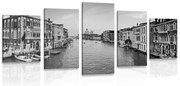 картини от 5 части – Известен канал във Венеция в черно-бяло