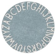 Светлосин ръчно изработен памучен детски килим подходящ за пране ø150 cm ABC Vintage Blue – Lorena Canals