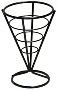 Horecano - Метална стойка за сервиране на чипс 10x15 см конус черна B2241B (181001-3)