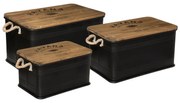 Сет кутии за съхранение atmosphera Leonie, Ела - Черен
