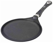 Тиган за палачинки AMT Gastroguss 128, 28 см, Алуминиева отливка, Незалепващо покритие Lotan®, До 240°C, Черен